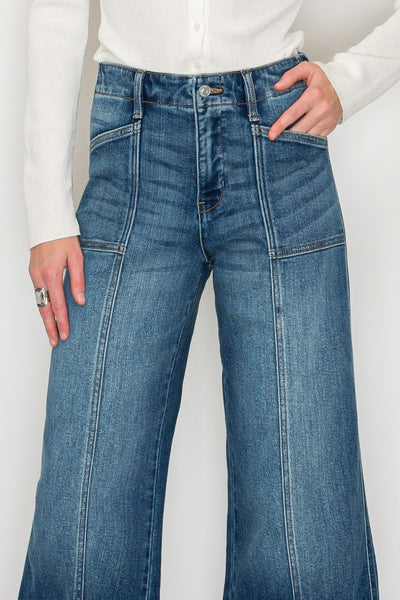Tummy Control Slim Wideleg Denim Jeans
