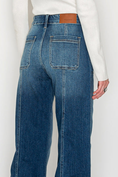 Tummy Control Slim Wideleg Denim Jeans