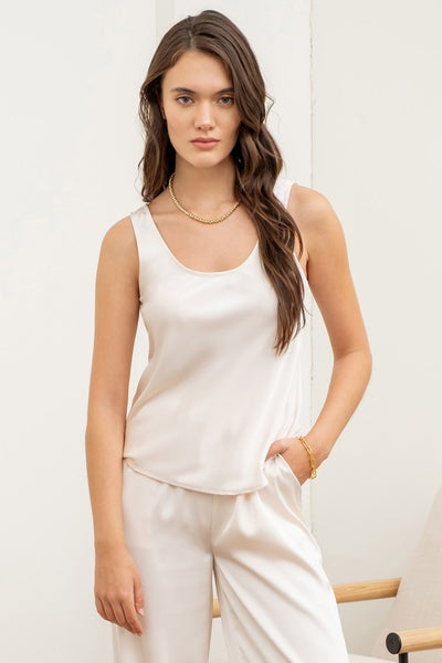 Satin Sleeveless Blouse