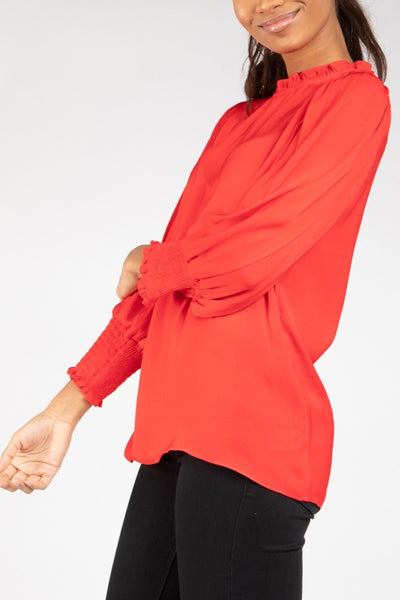 Satin 3/4 Sleeve Mock Top