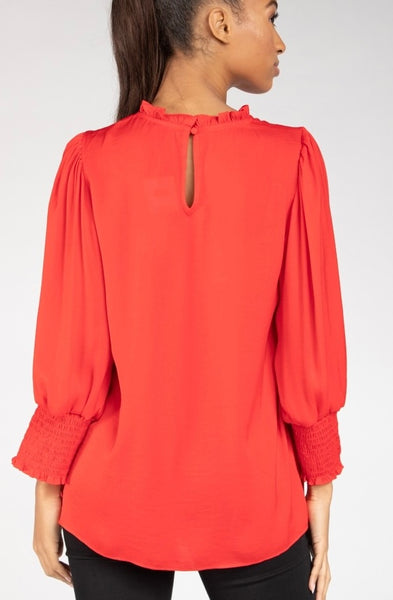 Satin 3/4 Sleeve Mock Top