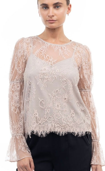 Puff Sleeves Lace Blouse