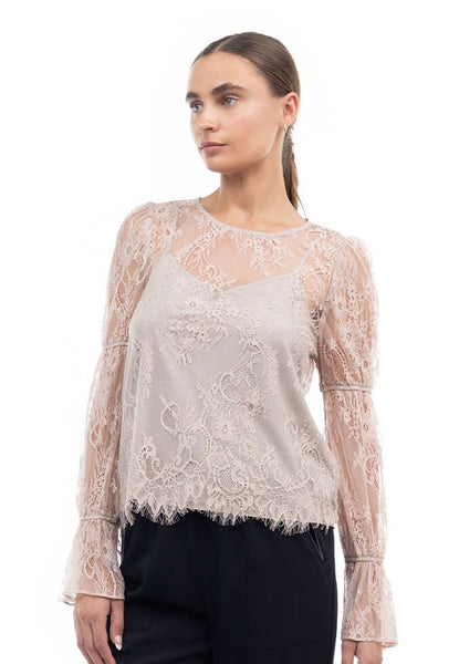 Puff Sleeves Lace Blouse