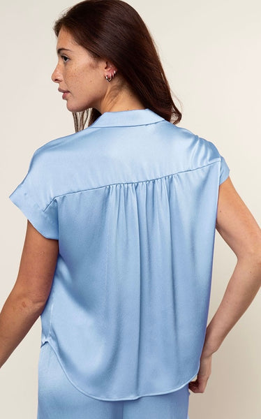 Satin Loose Fit Button Down Shirt