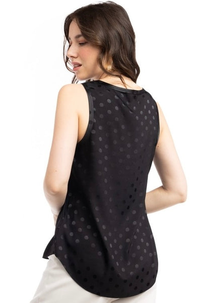 Satin Polka Dot Sleeveless Top