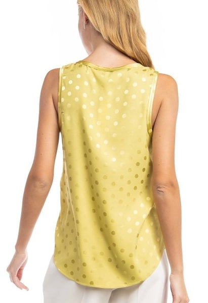 Satin Polka Dot Sleeveless Top