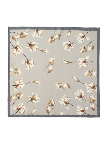Flower Print Silky Feeling Bandana Scarf