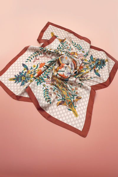 Large Floral Print Bandana Scarf