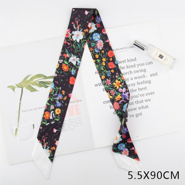 Soft Silky Skinny Twilly Scarf Necklace Wrap