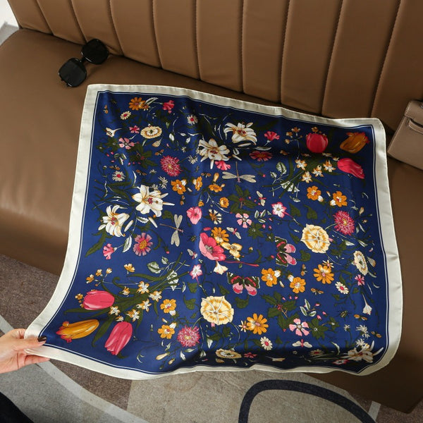 Large Floral Print Bandana Scarf