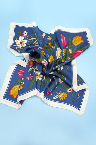 Large Floral Print Bandana Scarf