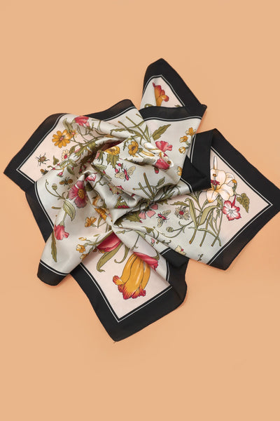 Large Floral Print Bandana Scarf