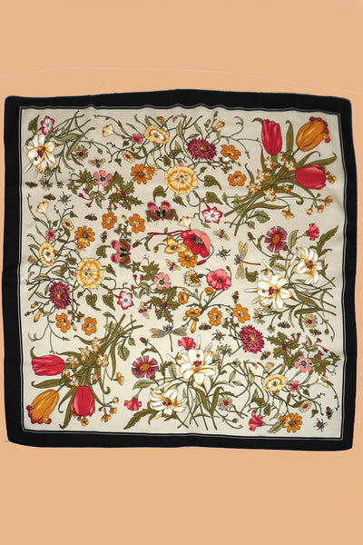 Large Floral Print Bandana Scarf