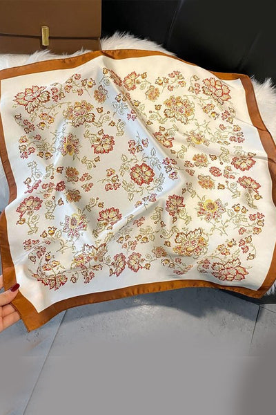 Large Floral Print Bandana Scarf