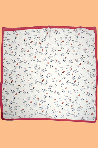 Flower Print Silky Feeling Bandana Scarf