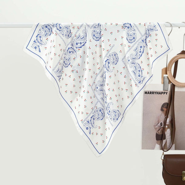 Paisley Cherry Pink Silky Feel Bandana Scarf
