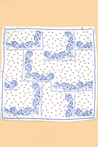Paisley Cherry Pink Silky Feel Bandana Scarf