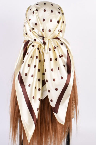 Large Polka Dot Print Bandana Scarf