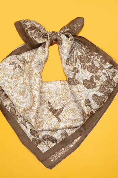 Large Floral Print Bandana Scarf