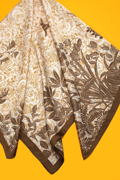 Large Floral Print Bandana Scarf