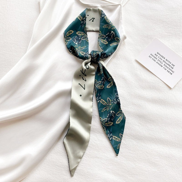 Soft Silky Skinny Twilly Scarf Necklace Wrap