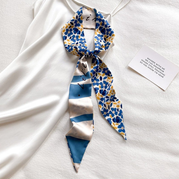 Soft Silky Skinny Twilly Scarf Necklace Wrap