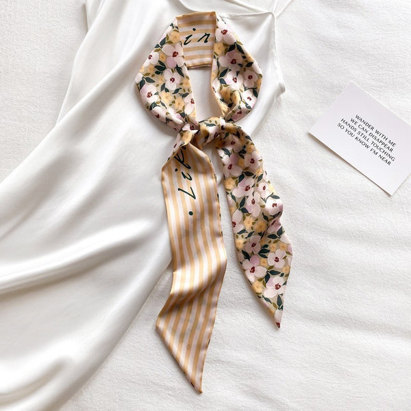Soft Silky Skinny Twilly Scarf Necklace Wrap