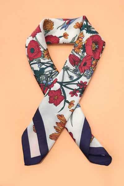 Large Floral Print Bandana Scarf