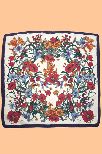 Large Floral Print Bandana Scarf