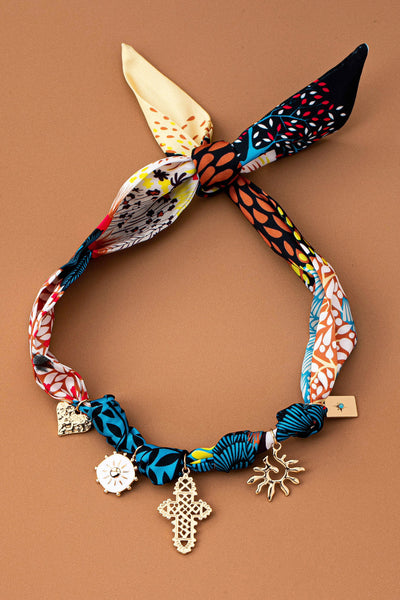 Handmade Animal Design Scarf Necklace-cross Heart