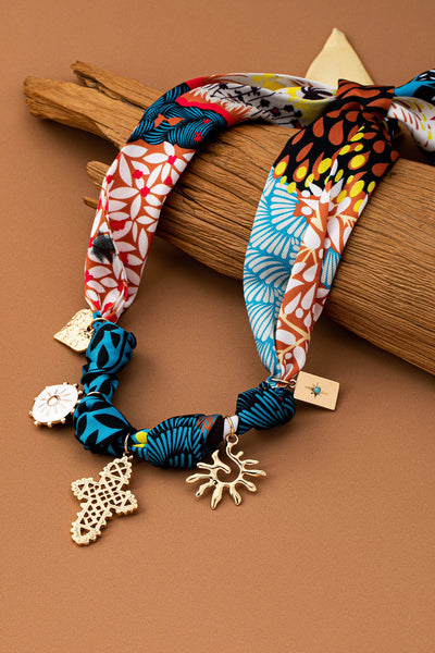 Handmade Animal Design Scarf Necklace-cross Heart