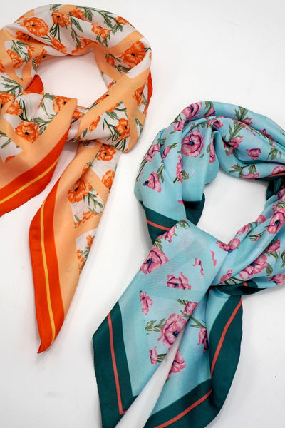 Oversized Floral Print Bandana Scarf Wrap