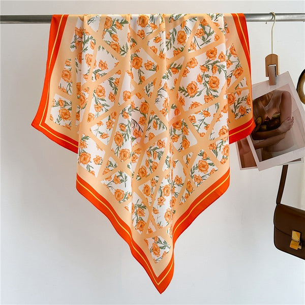 Oversized Floral Print Bandana Scarf Wrap