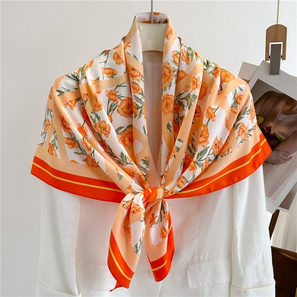 Oversized Floral Print Bandana Scarf Wrap