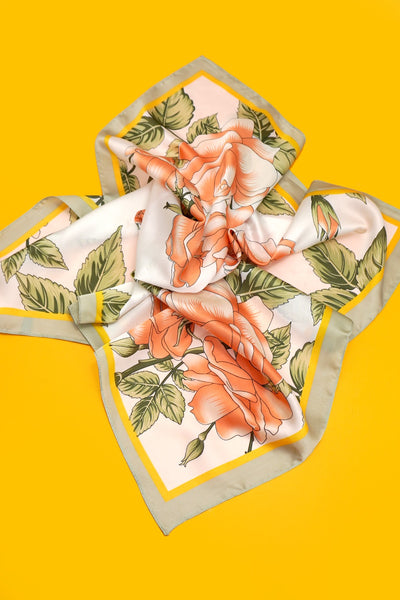 Large Floral Print Bandana Scarf