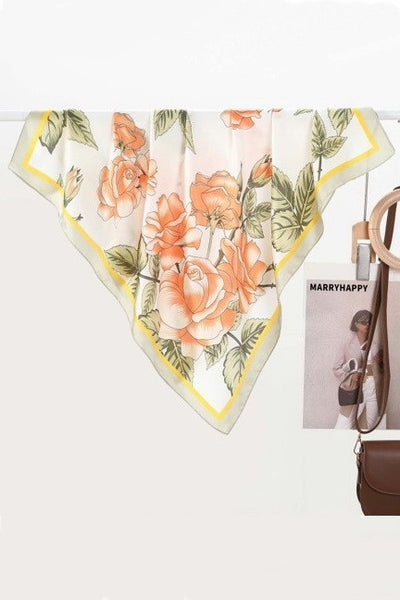 Large Floral Print Bandana Scarf