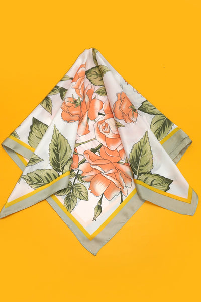 Large Floral Print Bandana Scarf