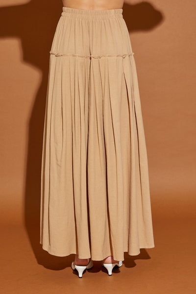 100% Cotton  Drawstring Pleated Skirt