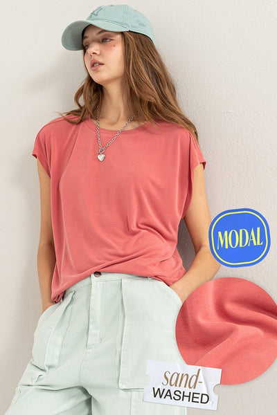 Modal Dolman Short Sleeve Top