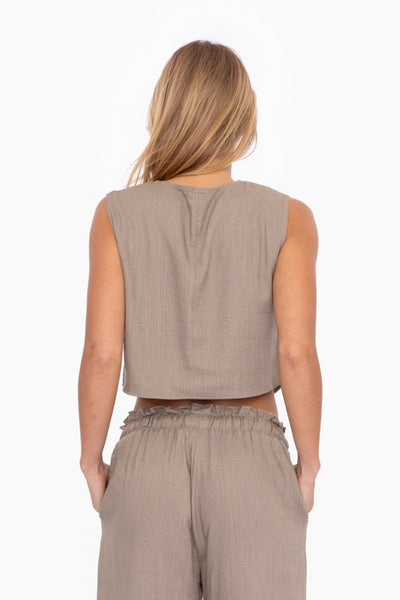 Tailored Resort Cropped Vest