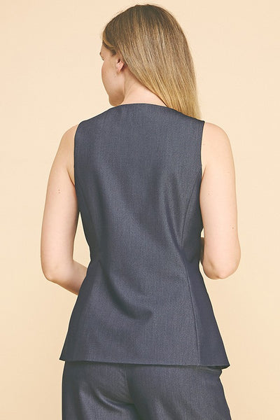 Super Soft Cotton Mix  Denim Long Vest