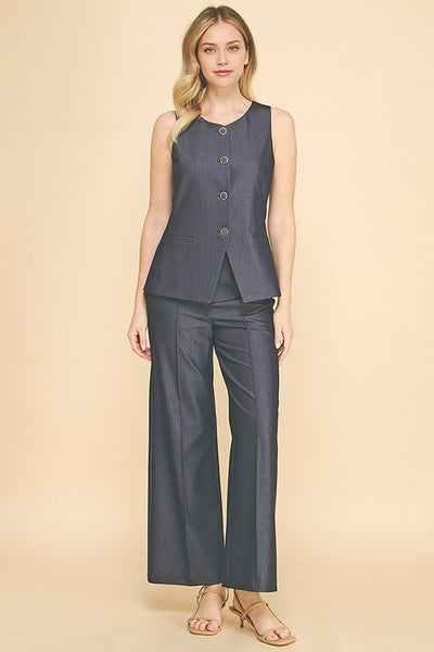Super Soft Cotton Mix  Denim Long Vest