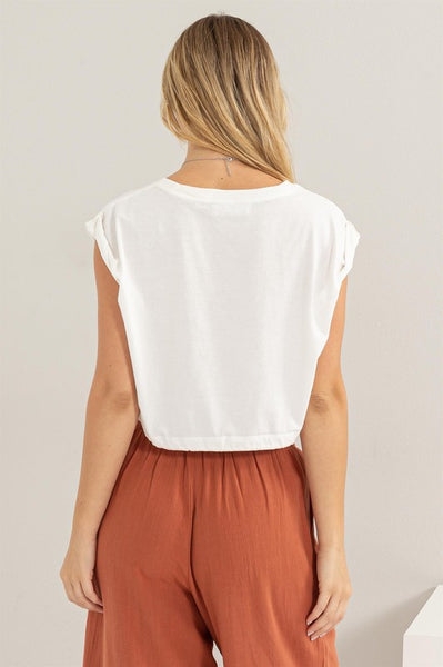 Cotton Drawstring Top