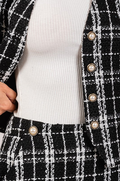 Plaid Tweed Tailored Vest