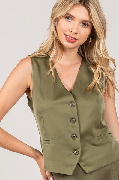 Satin Tailored Vest