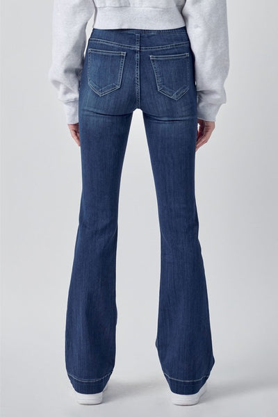 Pull On Super Strech Flare Denim Jeans