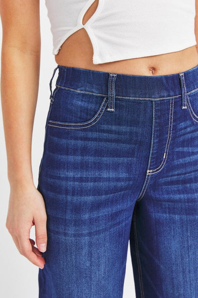 Pull On Super Stretch WideLeg Denim Jeans