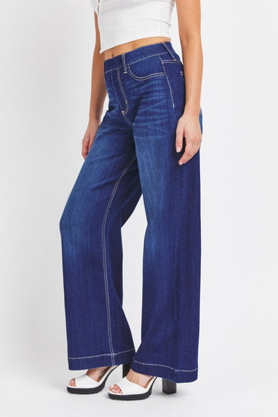 Pull On Super Stretch WideLeg Denim Jeans