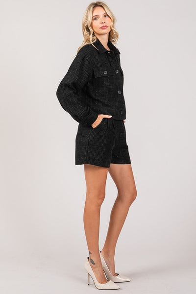 Tweed Oversized Cropped Shacket