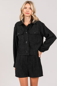 Tweed Oversized Cropped Shacket